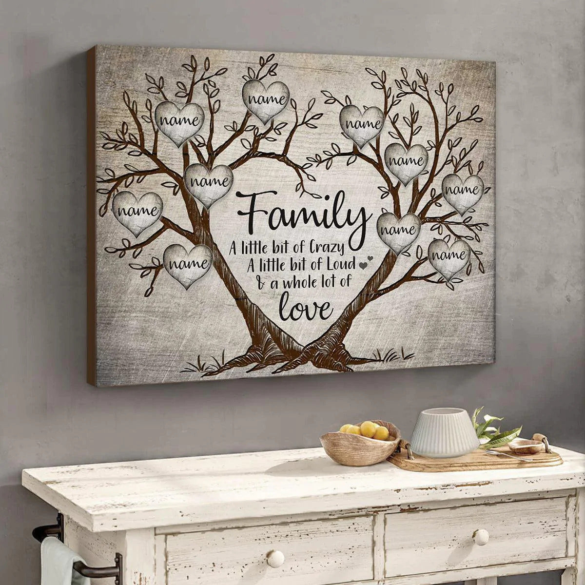 Engraved Family Tree Wall Art